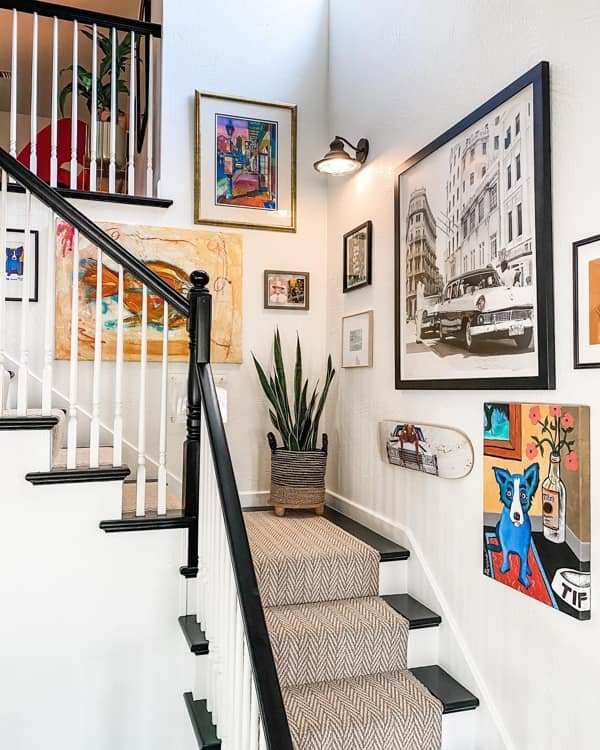 how-to-hang-large-art-on-staircase-wall
